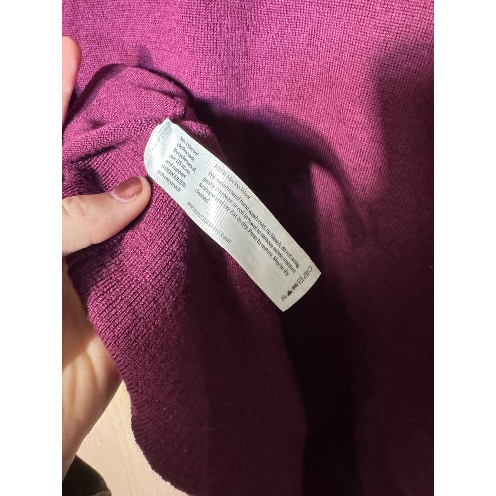 Eileen Fisher Womens S Purple Merino Wool Oversized Tunic Sweater Italian Yarn - Picture 6 of 7
